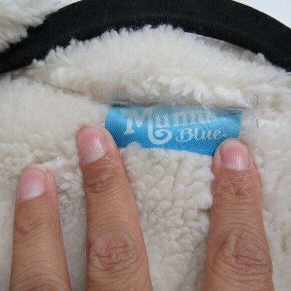 Mumu Blue Women's Small Brown Corduroy Shearling Lined Trucker Jacket - Picture 2 of 6